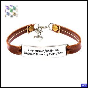 Inspirational Faith Leather Bracelet Elegant Minimalist Wrap Jewelry Gift